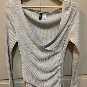 Mock wrap sweater